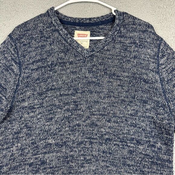 Levis Knit‎ Sweatshirt Mens Medium Blue Gray Pullover Sweater Winter Casual - Picture 3 of 15